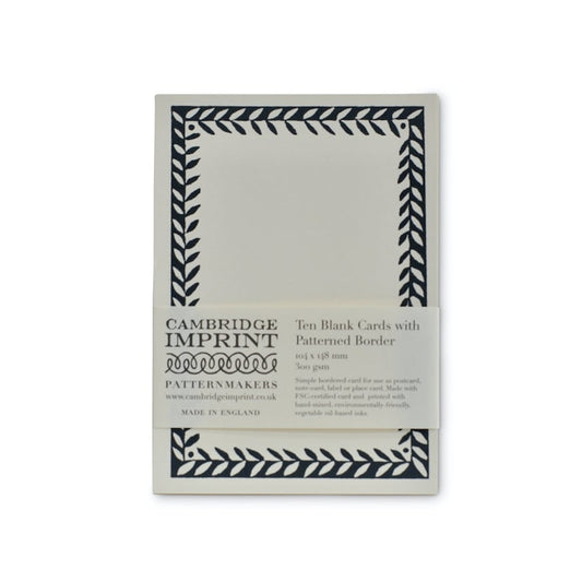 Cambridge Imprint/ポストカードセット/10 Postcards with Patterned Border in Blue-Black