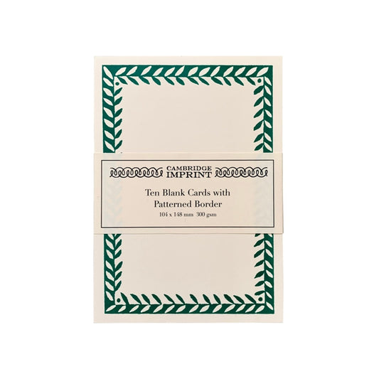 Cambridge Imprint/ポストカードセット/10 Postcards with Patterned Border in Bottle Green