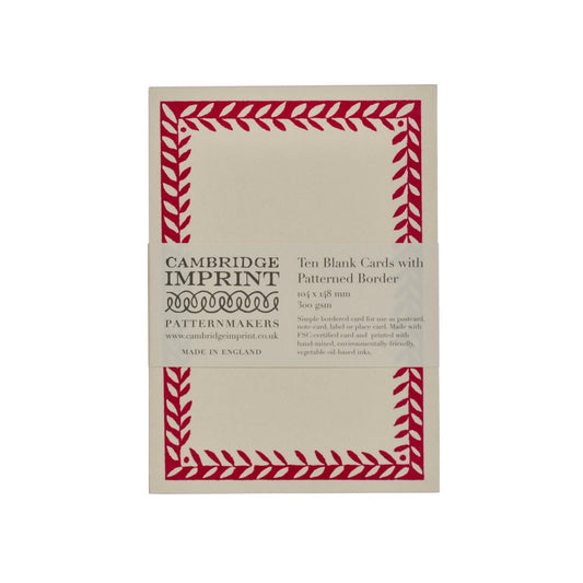 Cambridge Imprint/ポストカードセット/10 Postcards with Patterned Border in Bright Pink