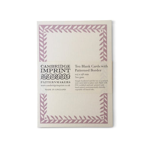 Cambridge Imprint/ポストカードセット/10 Postcards with Patterned Border in Cupboard Pink