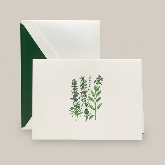Crane/ボックスカード/Engraved Garden Herbs Notes（10 Cards / 10 Envelopes）