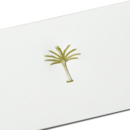 Crane/Box card set of 10/Engraved Palm Tree Note