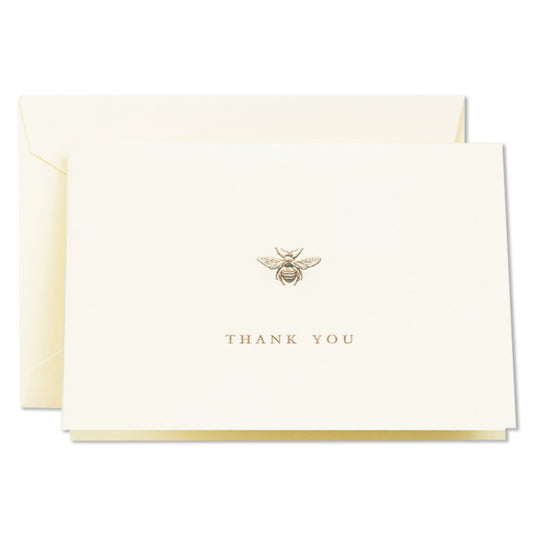 Crane/ボックスカード10枚セット/Engraved Bumble Bee Thank You Note