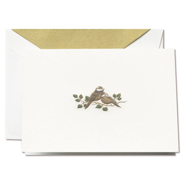 Crane/Box Card/Engraved Love Bird Note
