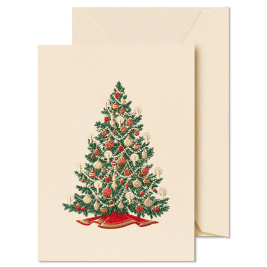 Crane/Mini Box Card/Engraved Christmas Tree Gift Enclosure