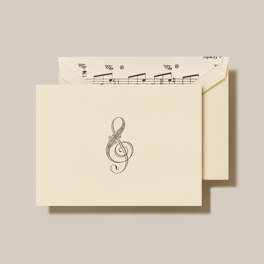 Crane/Box Card/TREBLE CLEF NOTE (10 Cards / 10 Envelopes)