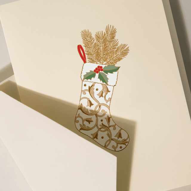 Crane/ボックスカード/Regal Stocking Holiday Greeting Card
