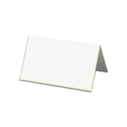 Crane/Set of 100 place cards/Gold Hand Bordered Pearl White