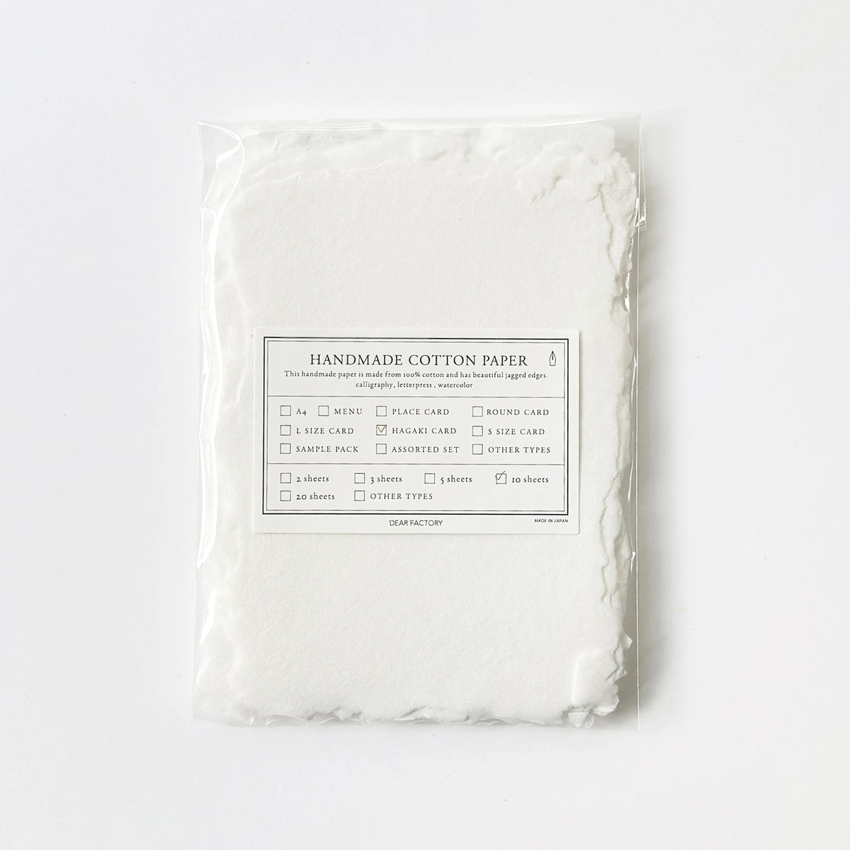 DEAR FACTORY/カード/M（Hagaki） Size Fringe Card  5枚Set - White