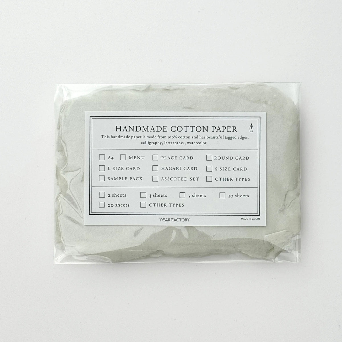 DEAR FACTORY/カード/S Size Fringe Card  5枚Set - Sage Green