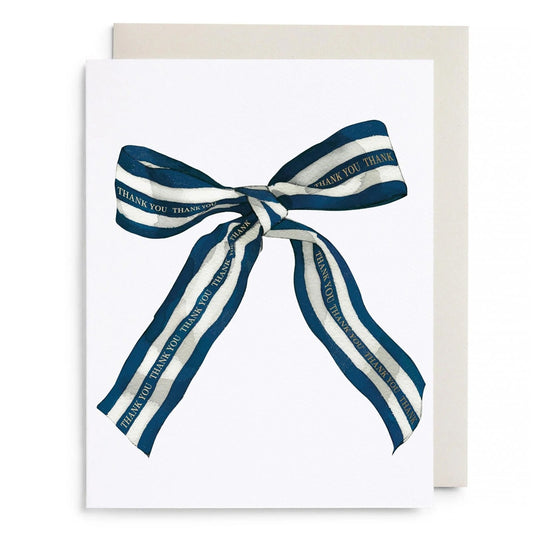 E.Frances/Single Card/Big Navy Striped Bow Thank You