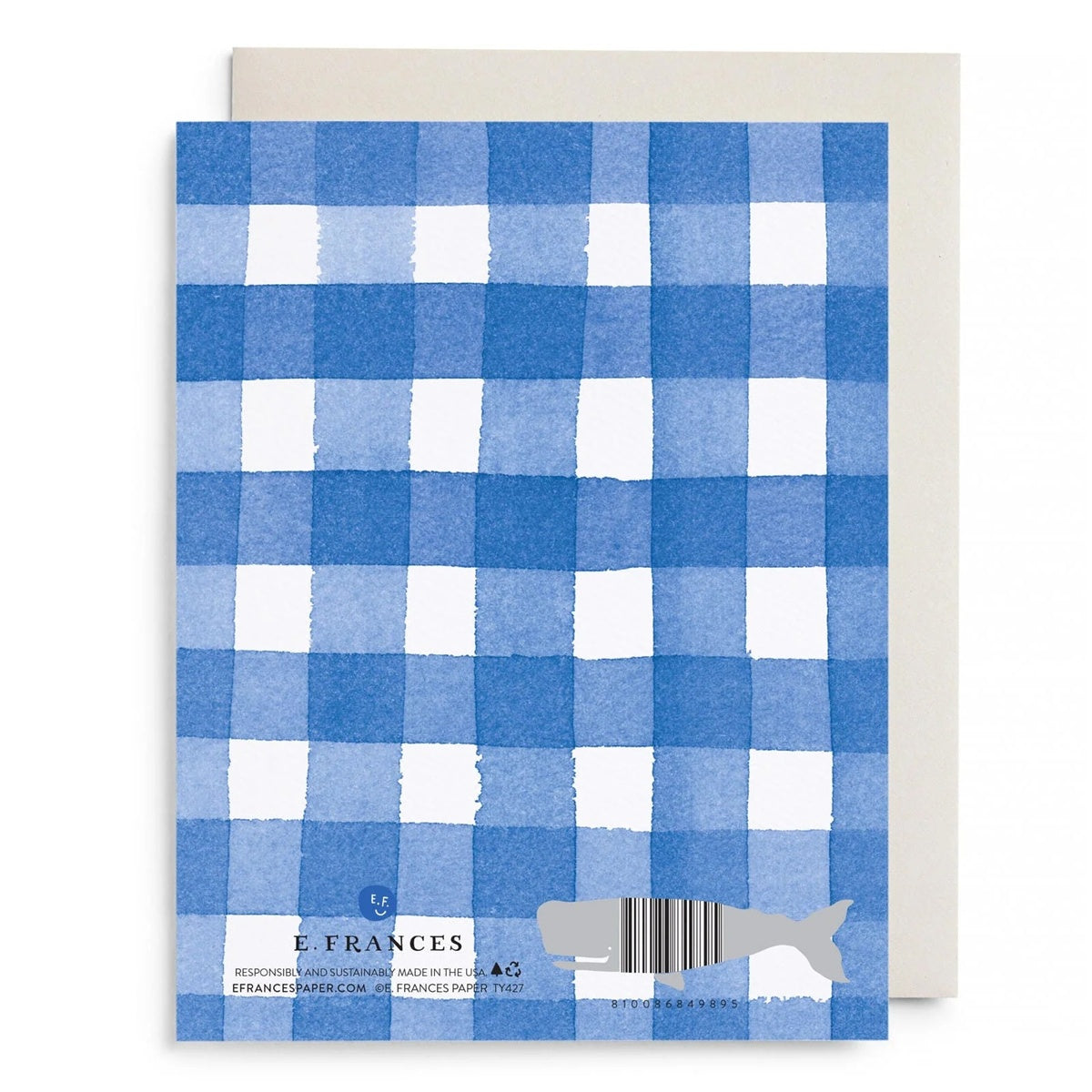 E.Frances/シングルカード/Blue Gingham Thank You Greeting Card