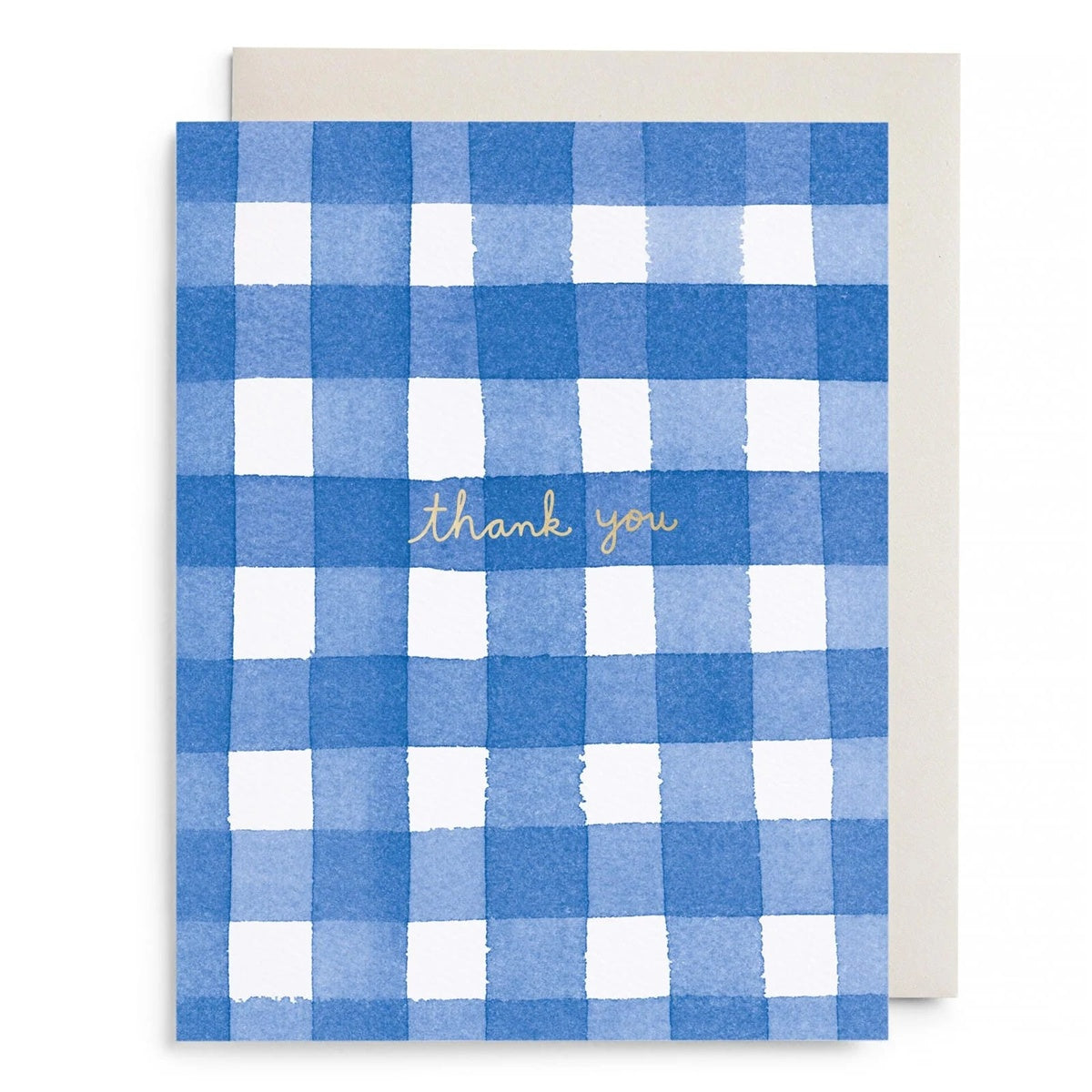 E.Frances/シングルカード/Blue Gingham Thank You Greeting Card