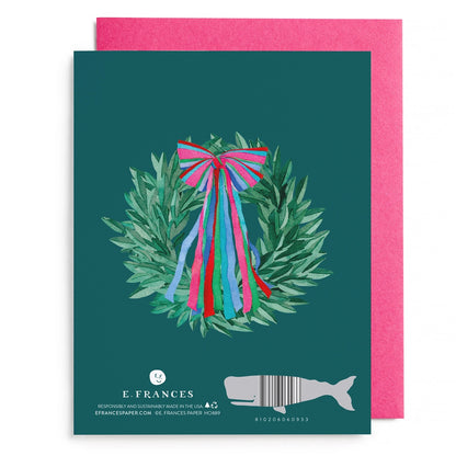 E.Frances/シングルカード/Colorful Bow Wreath Greeting Card