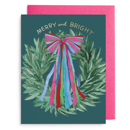 E.Frances/シングルカード/Colorful Bow Wreath Greeting Card