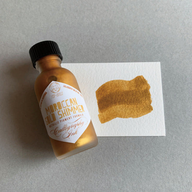 Fox and Quills/Calligraphy Ink/Moroccan Gold Shimmer Ink 30ml