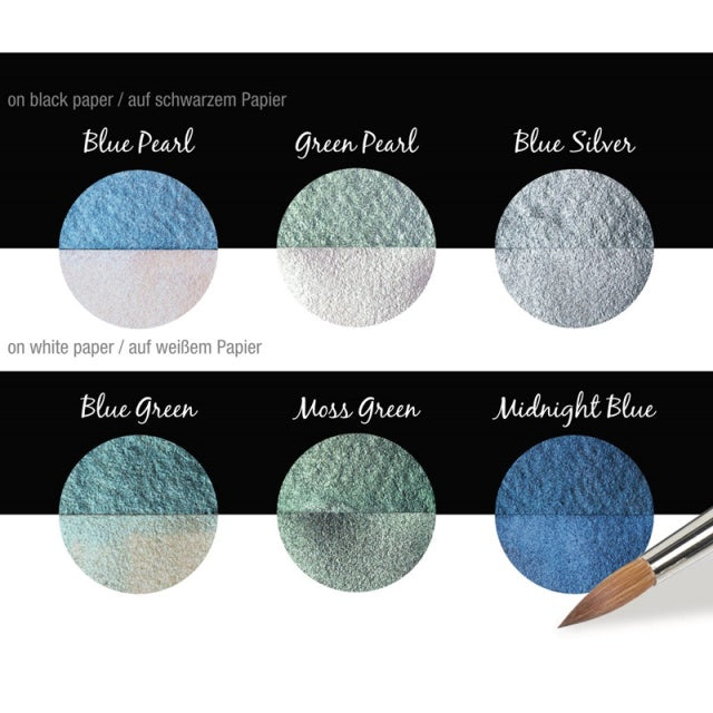 Finetec GmbH/Calligraphy Ink/Coliro Pearl Color Set 6 colors 30mm - Ocean