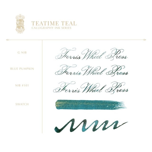 Ferris Wheel Press/Calligraphy Ink/Fanciful Events Collection - Teatime Teal 28ml