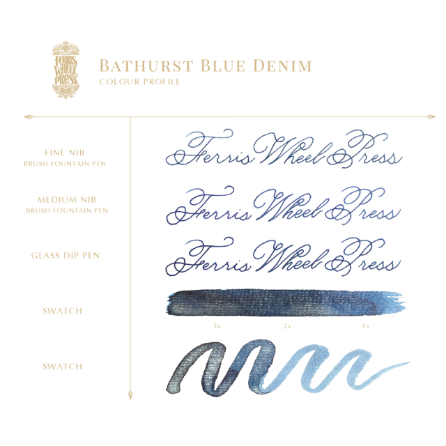 Ferris Wheel Press/インク/Bathurst Blue Denim 38ml