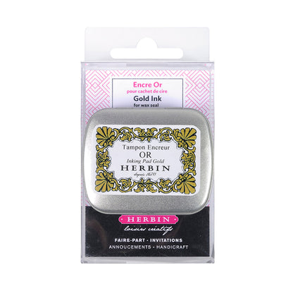 Herbin/Sealing Stamp Ink/Ink Pad for Wax Seals (Gold)