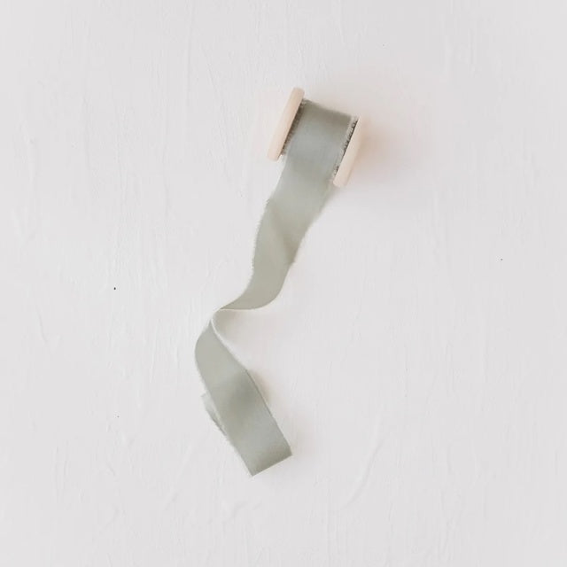 Lademya Silks/オリジナルシルクリボン/Original Silk Ribbon -Grayish Green