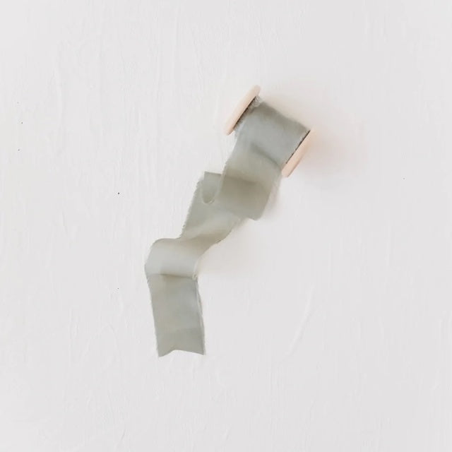 Lademya Silks/オリジナルシルクリボン/Original Silk Ribbon -Grayish Green