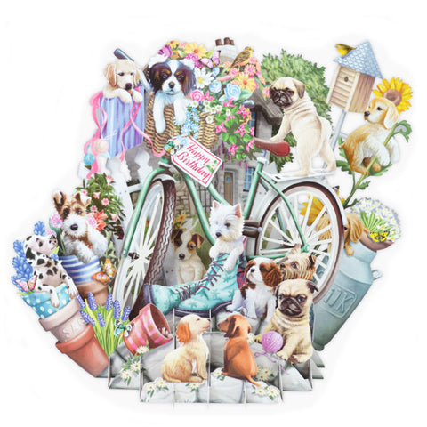 Me&amp;McQ/Single Card/Happy Birthday: Puppies