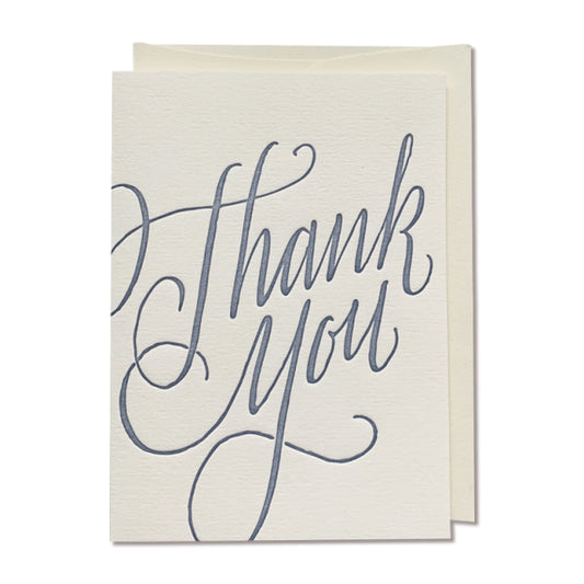 OBLATION/Box Card/6 Thank You Calligraphy Cards With 6 Cream Envelope