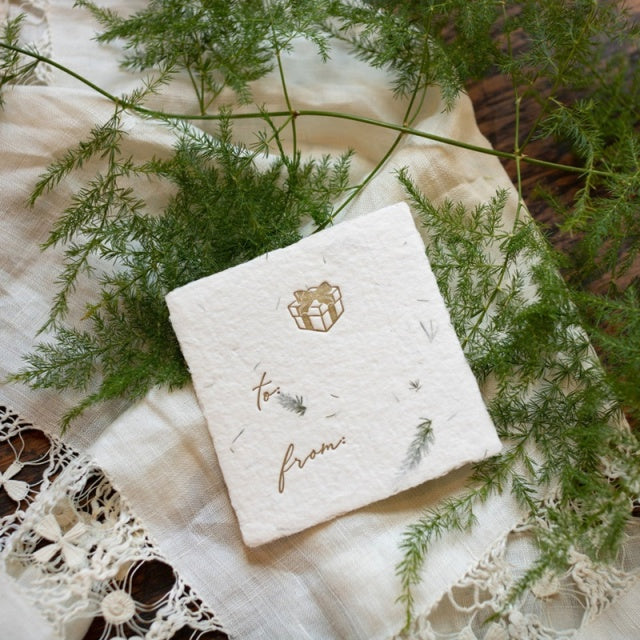 OBLATION/ミニカード/Petite Present Fern Handmade Paper Letterpress Tag