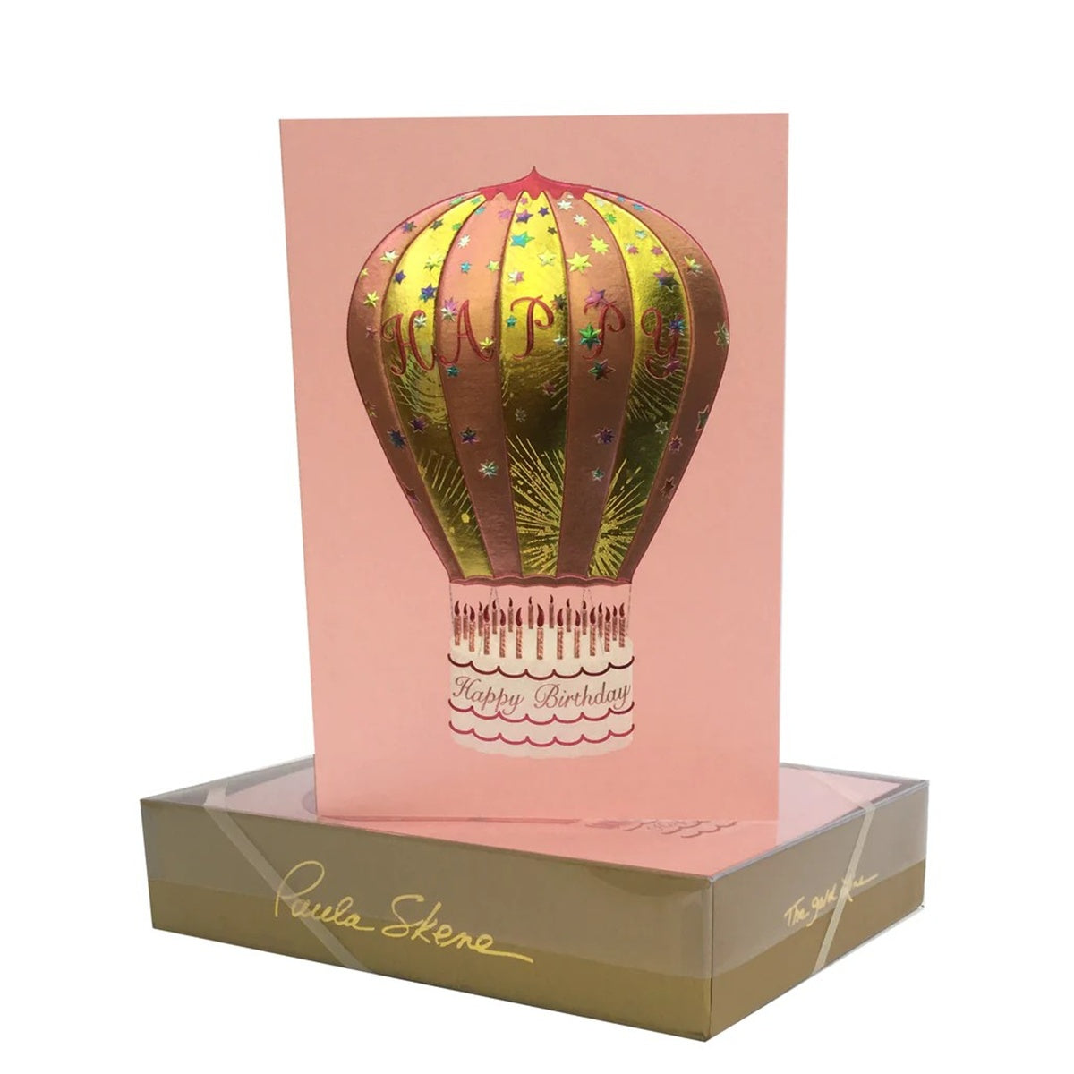 Paula Skene/Single Card/Hot Air Balloon on Pink