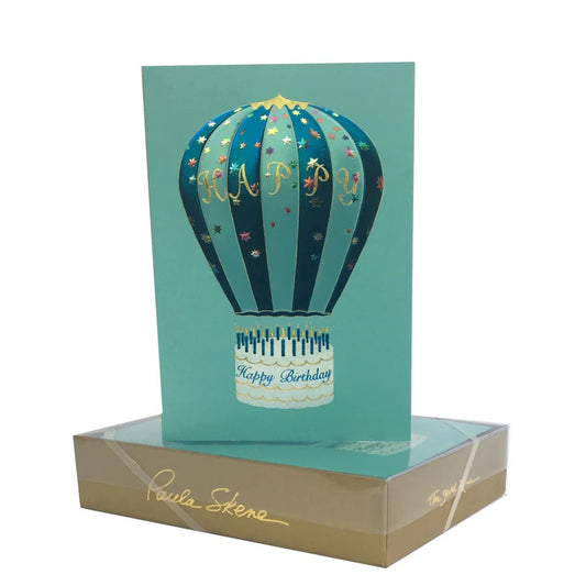 Paula Skene/Single Card/Hot Air Balloon on Teal