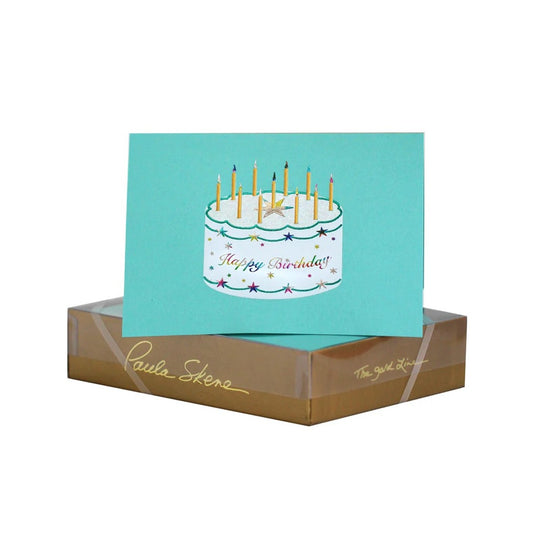 Paula Skene/Single Card/Starring Birthday Cake on Teal