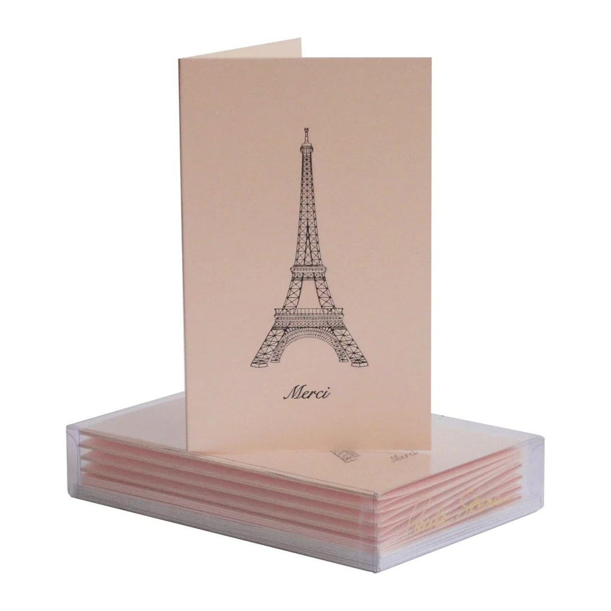Paula Skene/ミニカード/Eiffel Tower Merci Mini Note - Black on Peach