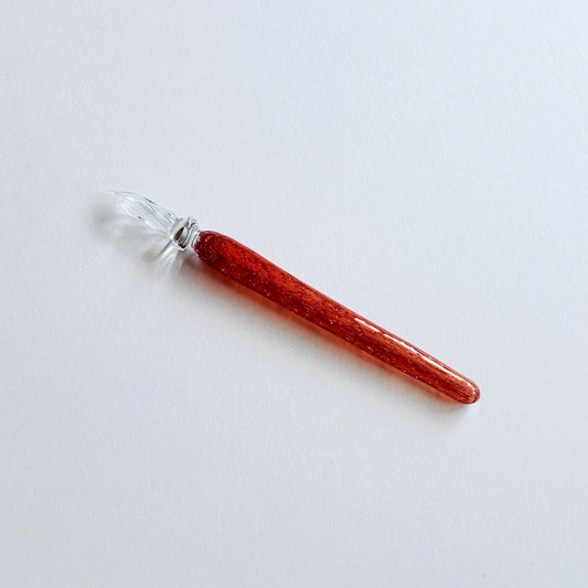 ガラス工房まつぼっくり/ガラスペン/Handmade Glass Pen - Red