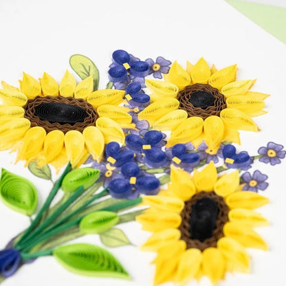 Quilling Card/グリーティングカード/Birthday Sunflower Bouquet