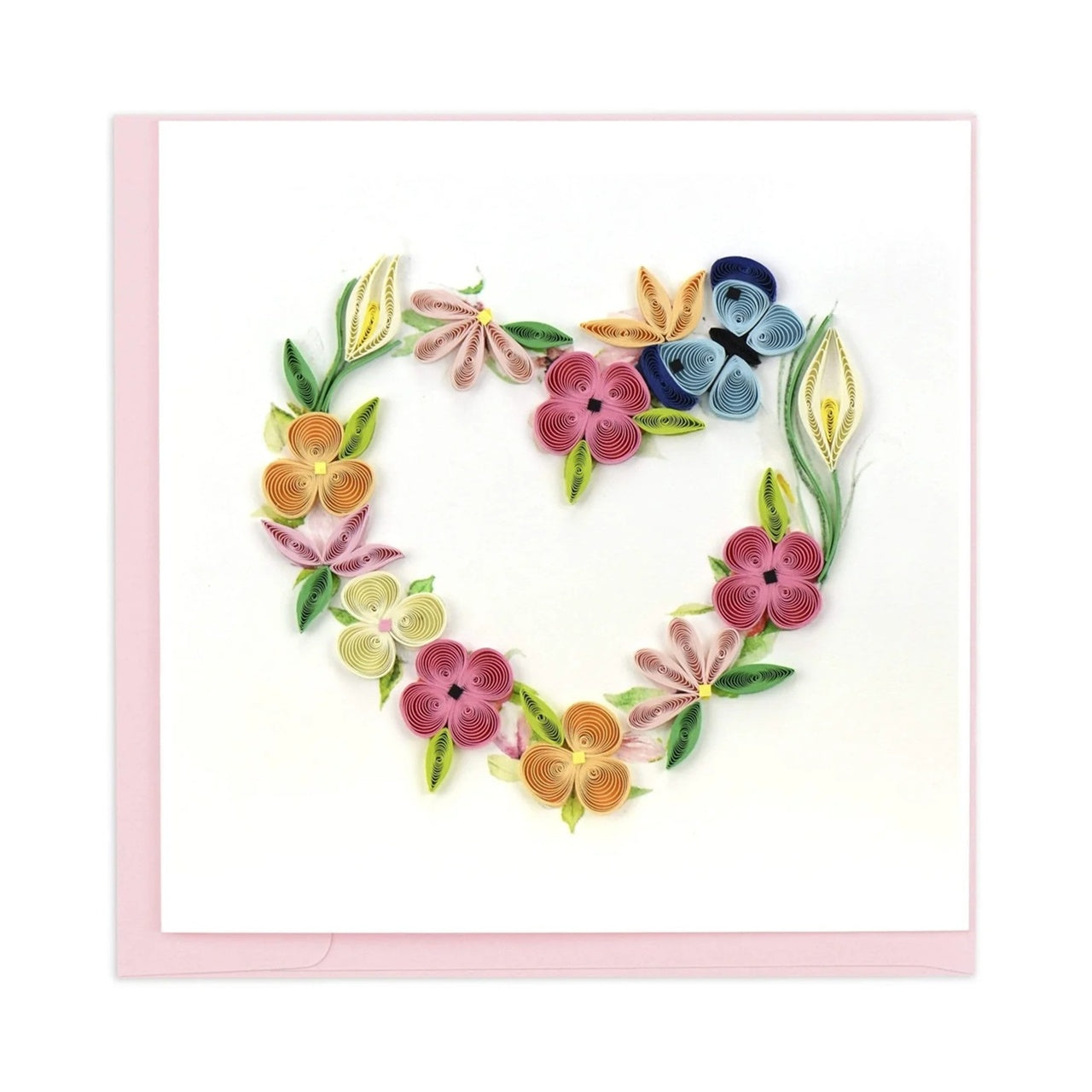 Quilling Card/グリーティングカード/Floral Heart Wreath