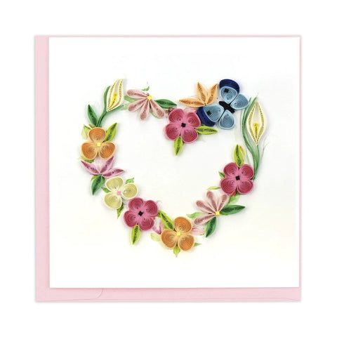 Quilling Card/Greeting Card/Floral Heart Wreath
