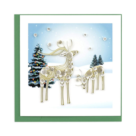 Quilling Card/グリーティングカード/Snowy Reindeer