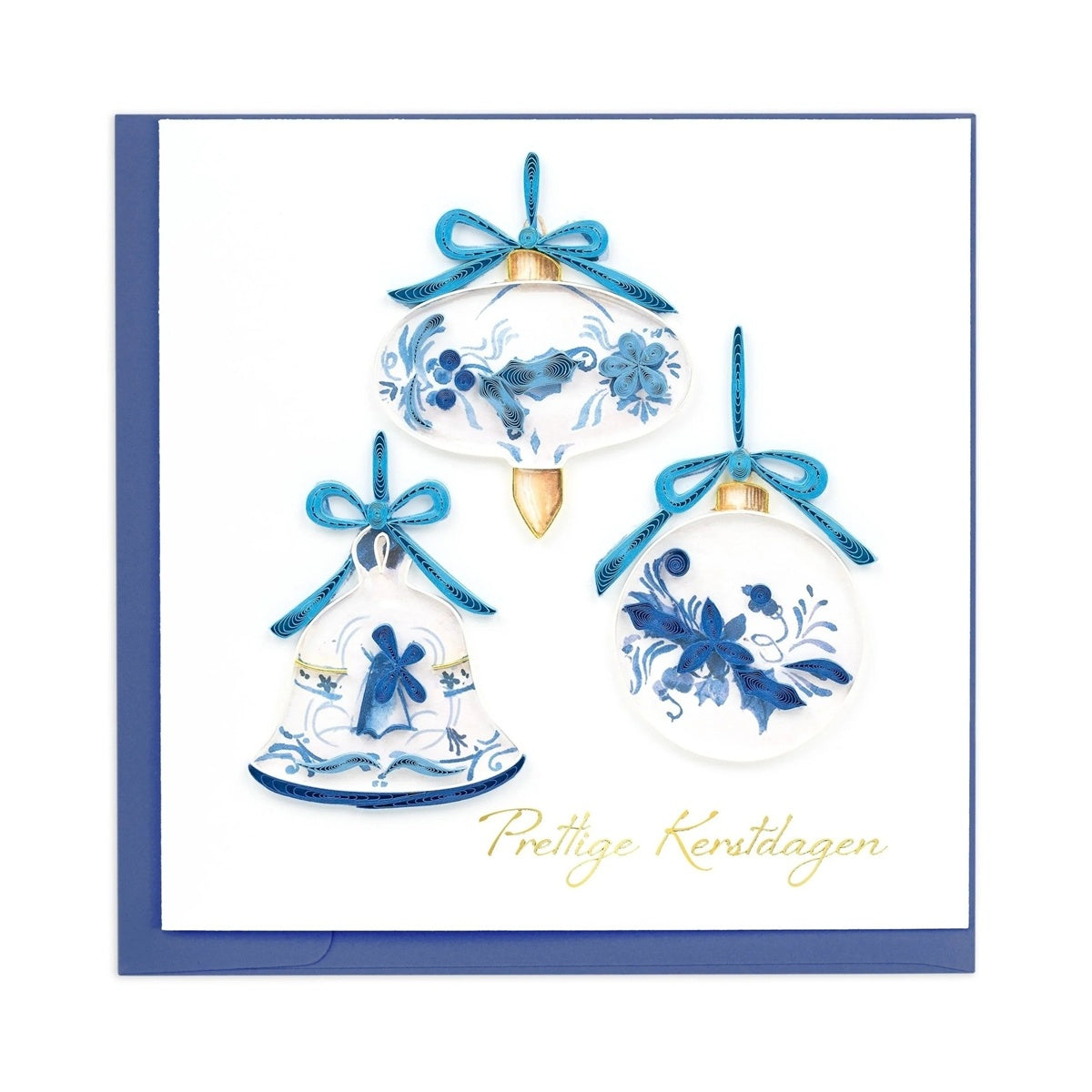 Quilling Card/グリーティングカード/Delft Blue Ornaments