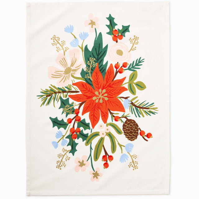 Rifle Paper/キッチンクロス/Holiday Tea Towel - Holiday Bouquet