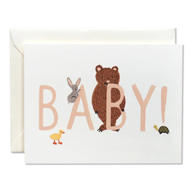 Rifle Paper/Single Card/Baby Card-Peach
