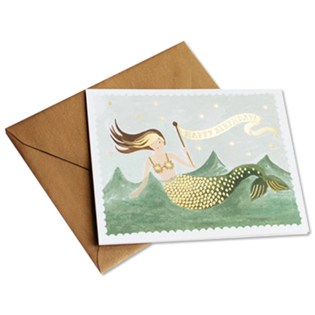 Rifle Paper/Single Card/Mermaid Birthday Card