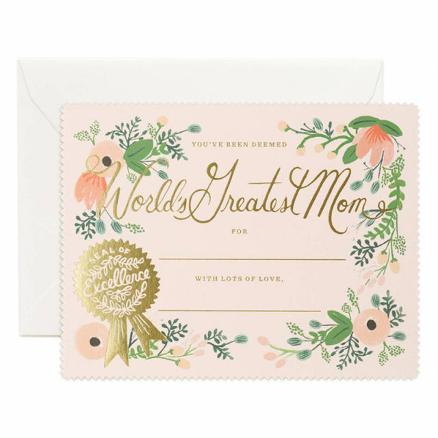 Rifle Paper/Single Card/Greatest Mom Certificate