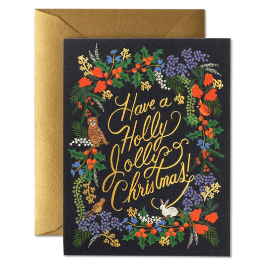 Rifle Paper/Single Card/Holly Jolly Christmas