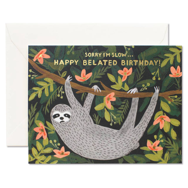 Rifle Paper/Single Card/Sloth Belated Birthday