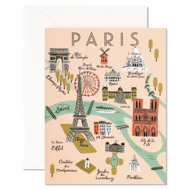 Rifle Paper/Single Card/Paris Map