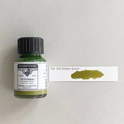 ROHRER & KLINGNER/カリグラフィーインク/Calligraphy Ink - Old Golden Green