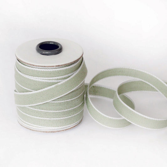 Studio Carta/コットンリボン/Drittofilo Cotton Ribbon - Sage/White
