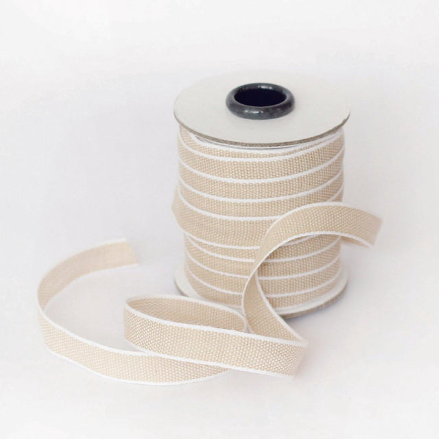 Studio Carta/Drittofilo Cotton Ribbon - Tan/White