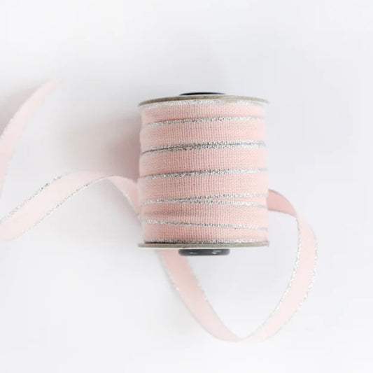 Studio Carta/Drittofilo Cotton Ribbon - Petal/Silver